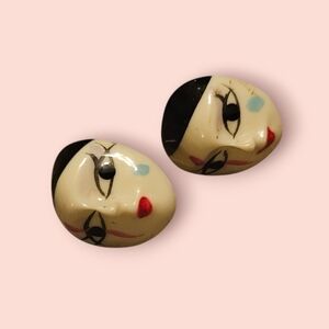 Vintage Face Earrings